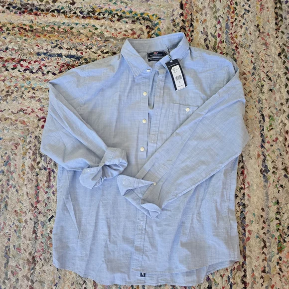 Vineyard Vines Light Blue Casual Button Down Shirt - Picture 2 of 3